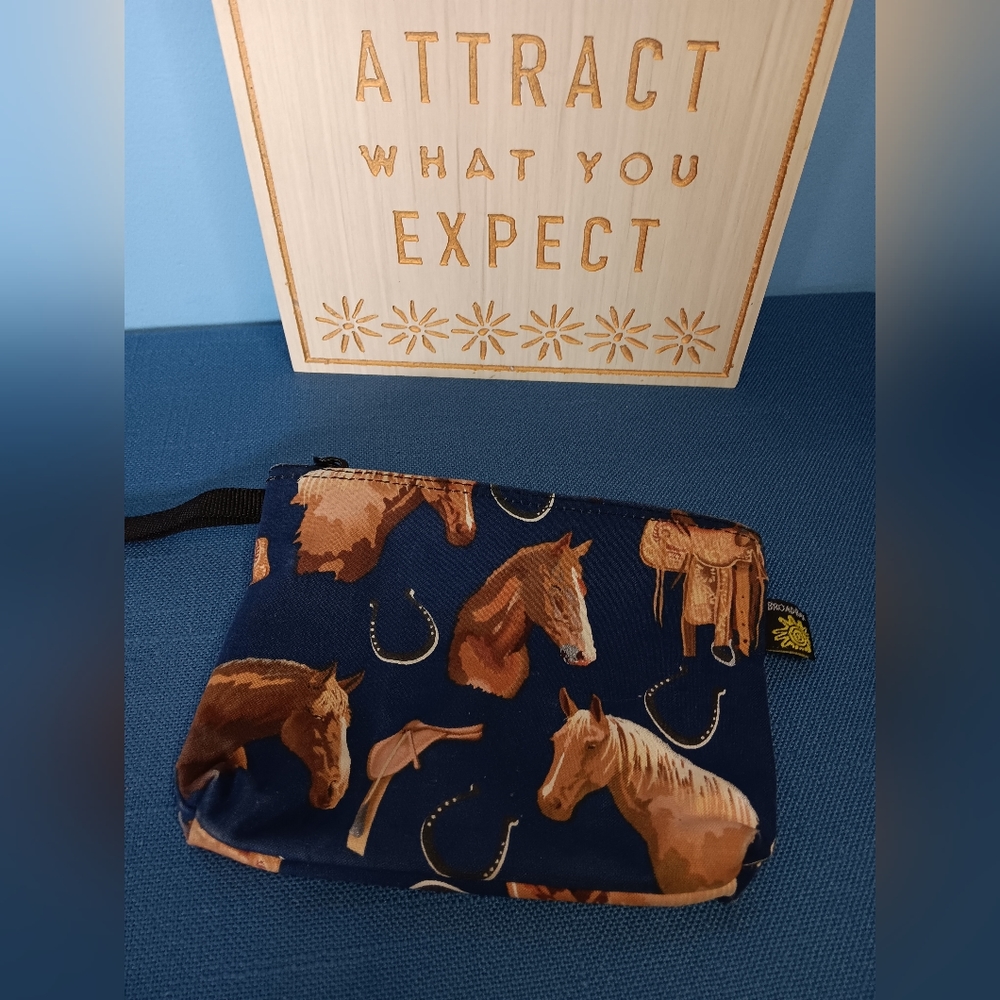 Broadbay Zipper Storage Pouch - Blue Horses